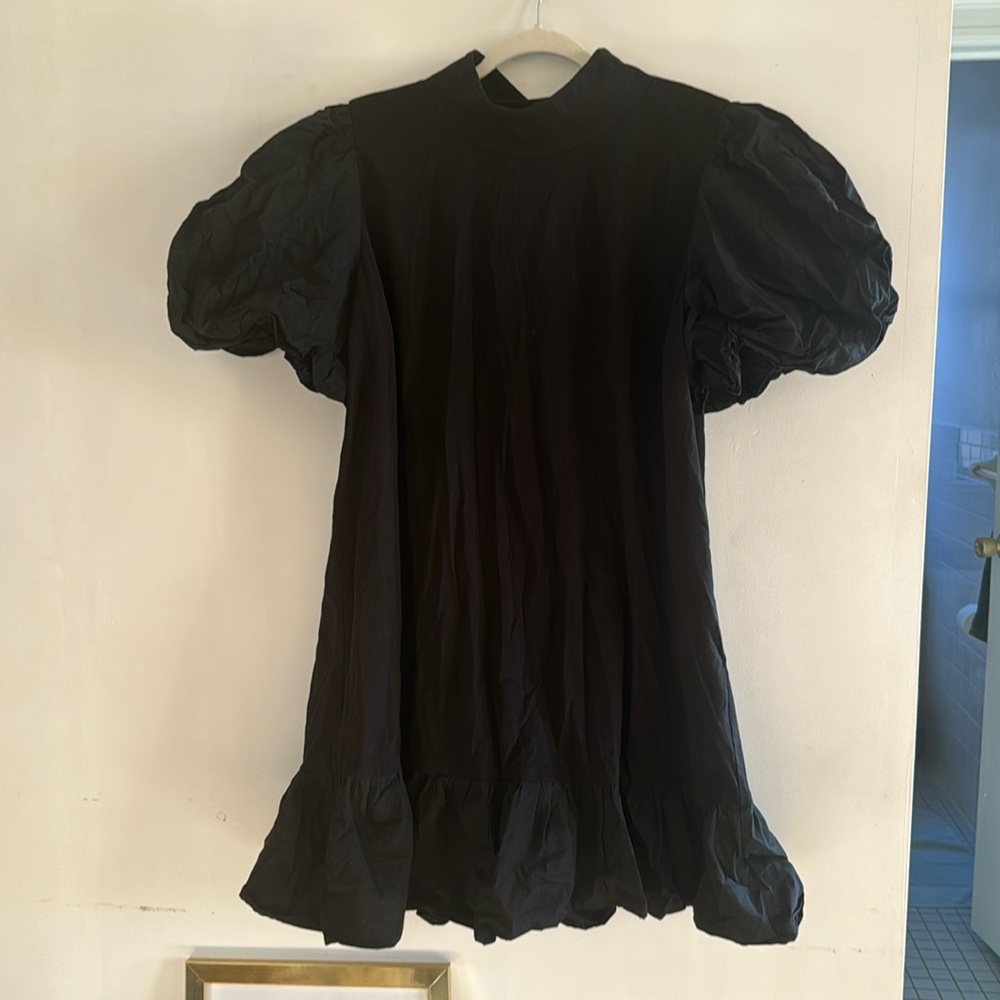 Eloquii ruffle cotton dress puff sleeves